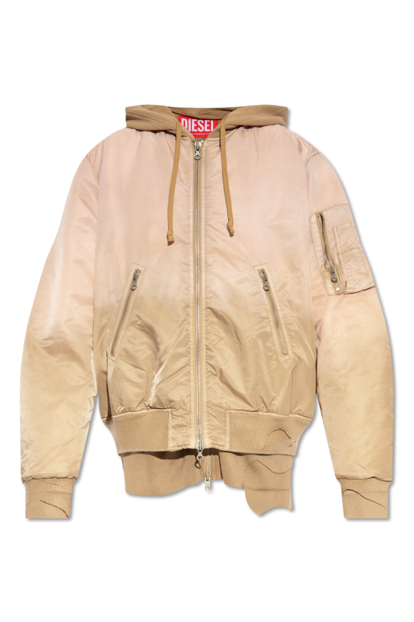 ジャケット・アウター DIESEL G-Kamila layered bomber M Women's Jacket in dégradé nylon satin | Pink | Diesel